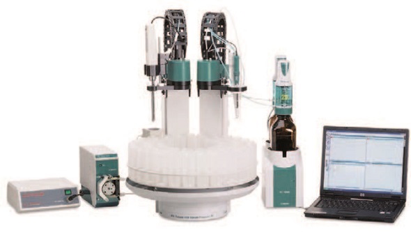 The 815 Robotic Titration Soliprep with built-in high-frequency homogenizer processes your samples fully automatically and analyzes them by titration.