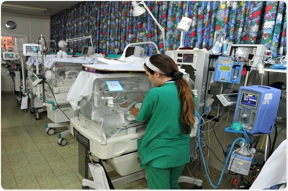 Medical staff in the premature infants department Barzilai hospital in Ashkelon, Israel. Image Copyright: ChameleonsEye / Shutterstock.com
