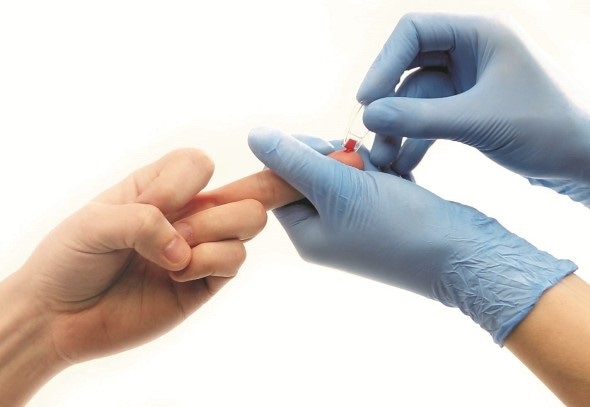Finger prick diabetes test