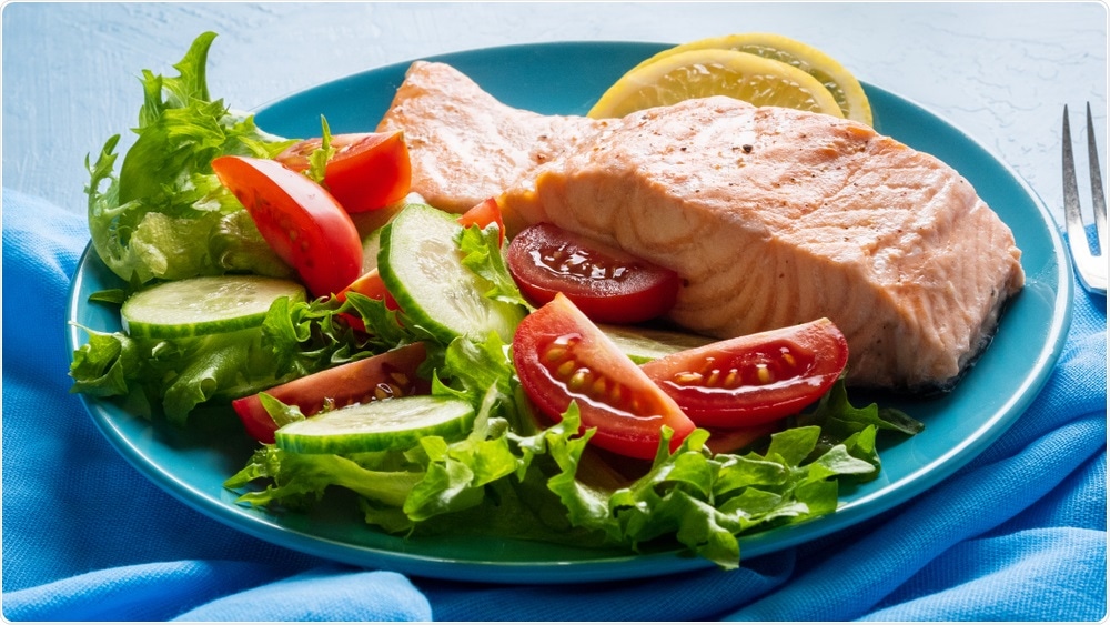 FODMAP diet - salmon and salad