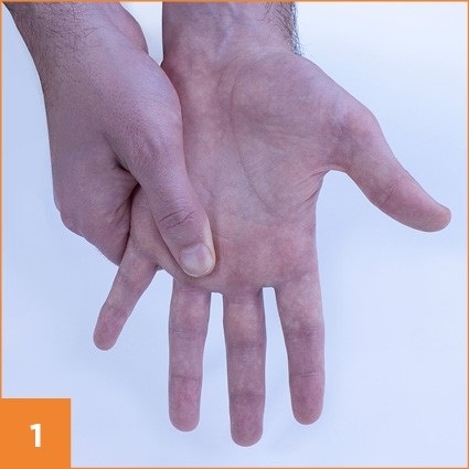 Step 1 in taking a blood prick