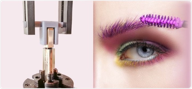 Testing the tightening torque of the wand to overcome the ramp in the threaded mascara container.