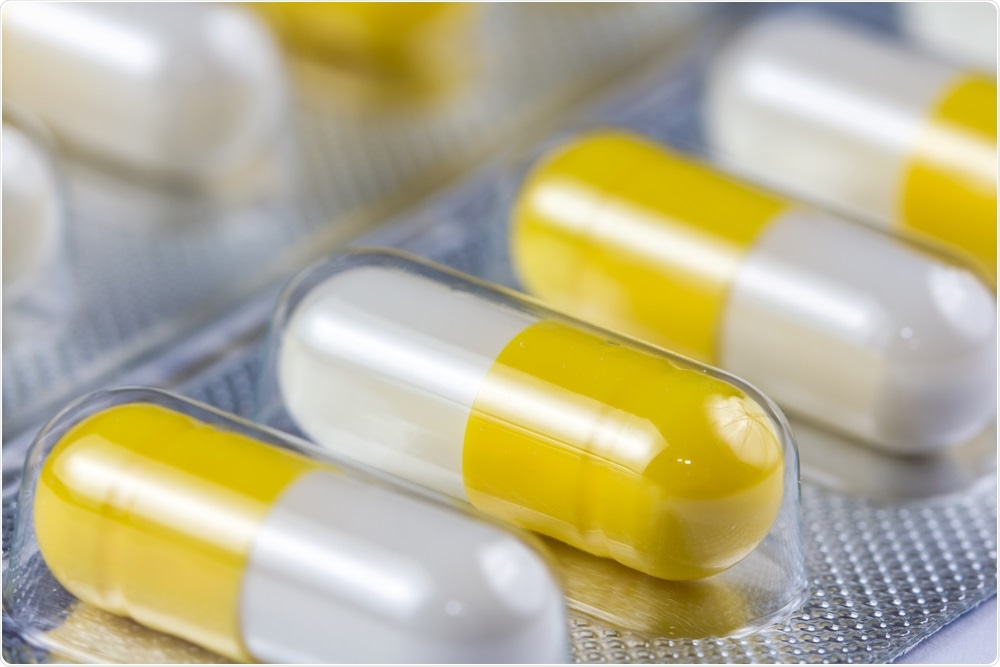 Yellow tablets in metal packaging