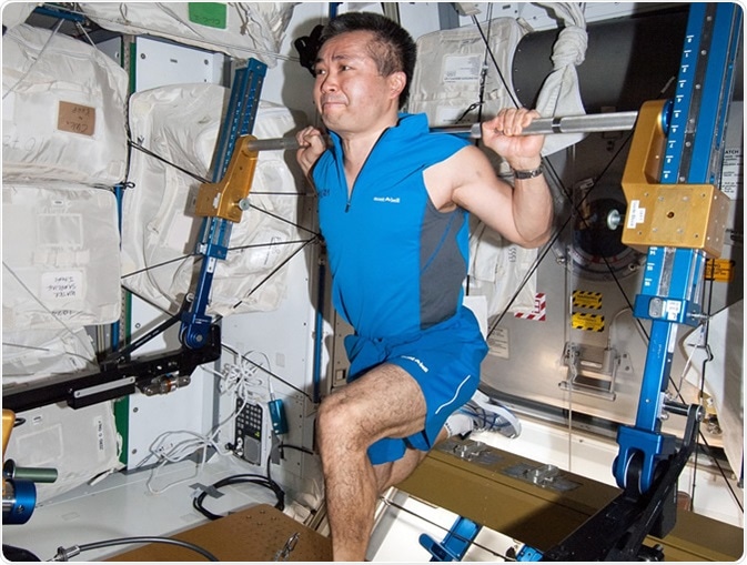 Astronauts on the International Space Station maintain their health in the absence of gravity