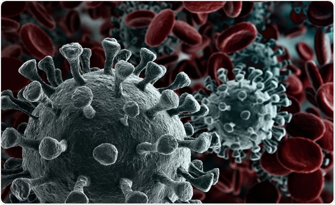 Coronavirus 2019-nCov novel coronavirus concept 3d rendering. Image Credit: Creativeneko / Shutterstock
