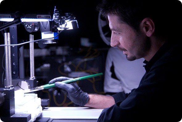 Dr Annese cutting the brain