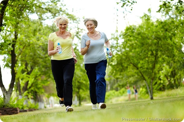 Old women exercising