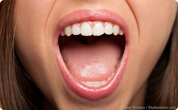 Woman open mouth