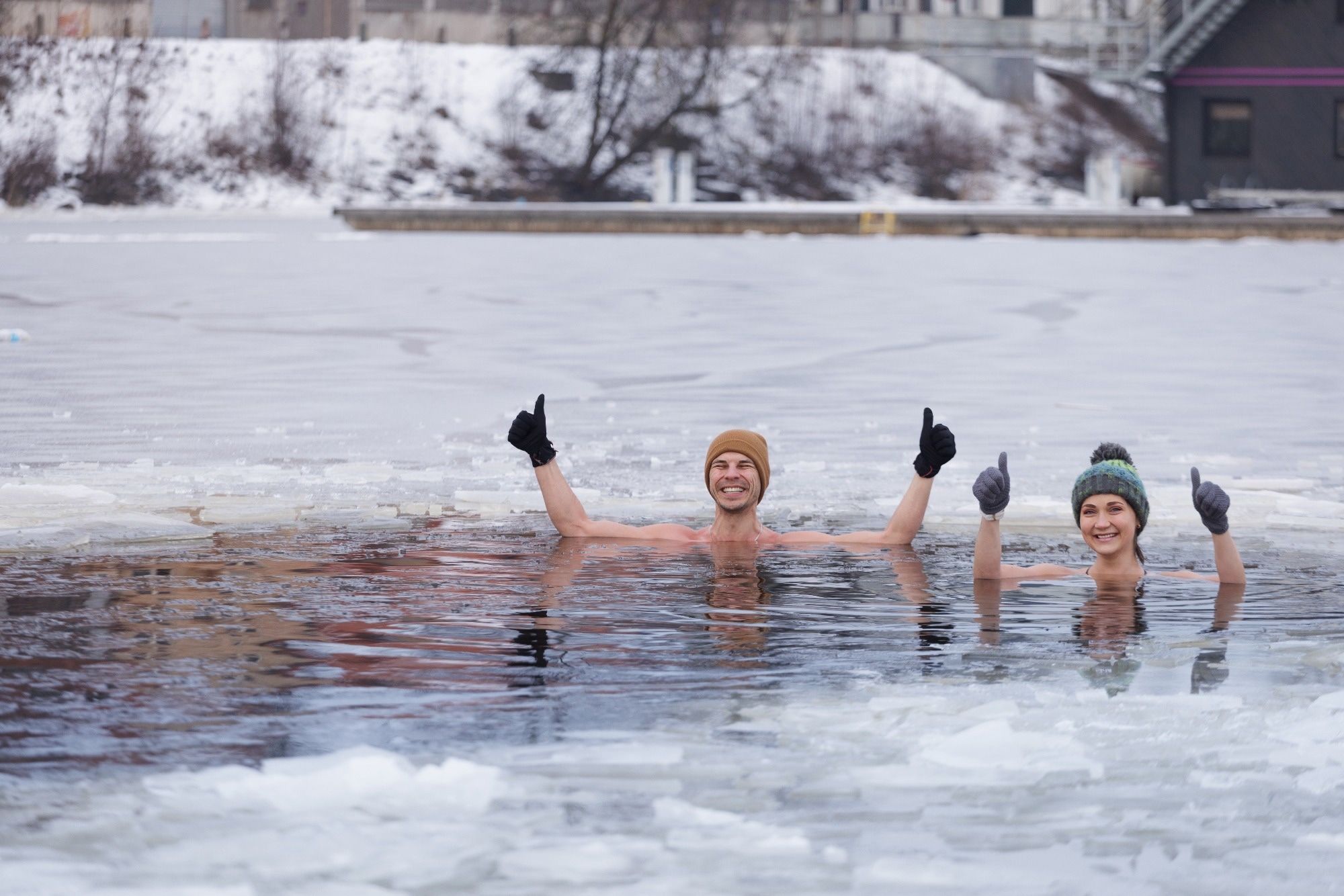Winter swimming.