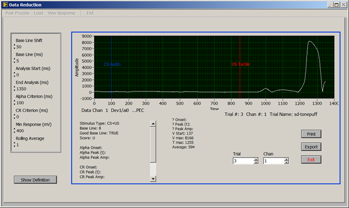 Eyeblink conditioning system