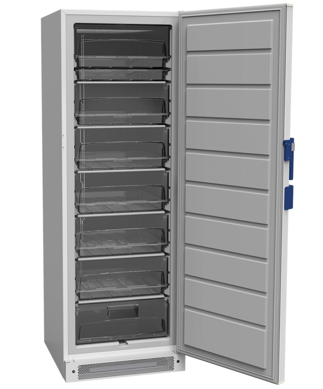 F380 laboratory freezer with 318 L capacity and precise -32 °C control