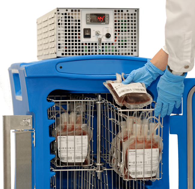 Temperature-controlled blood transport boxes for safe medical use