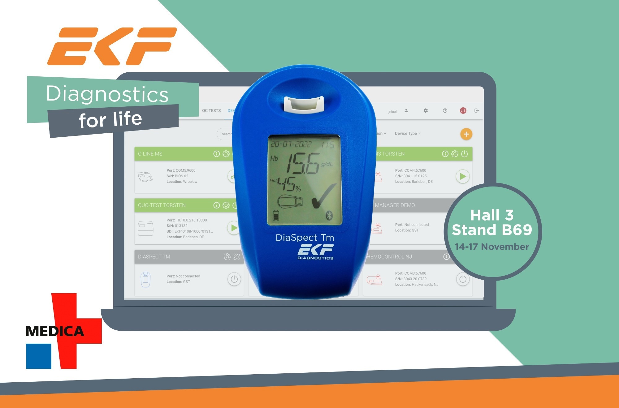 EKF to showcase POCT connectivity solutions at MEDICA 2022