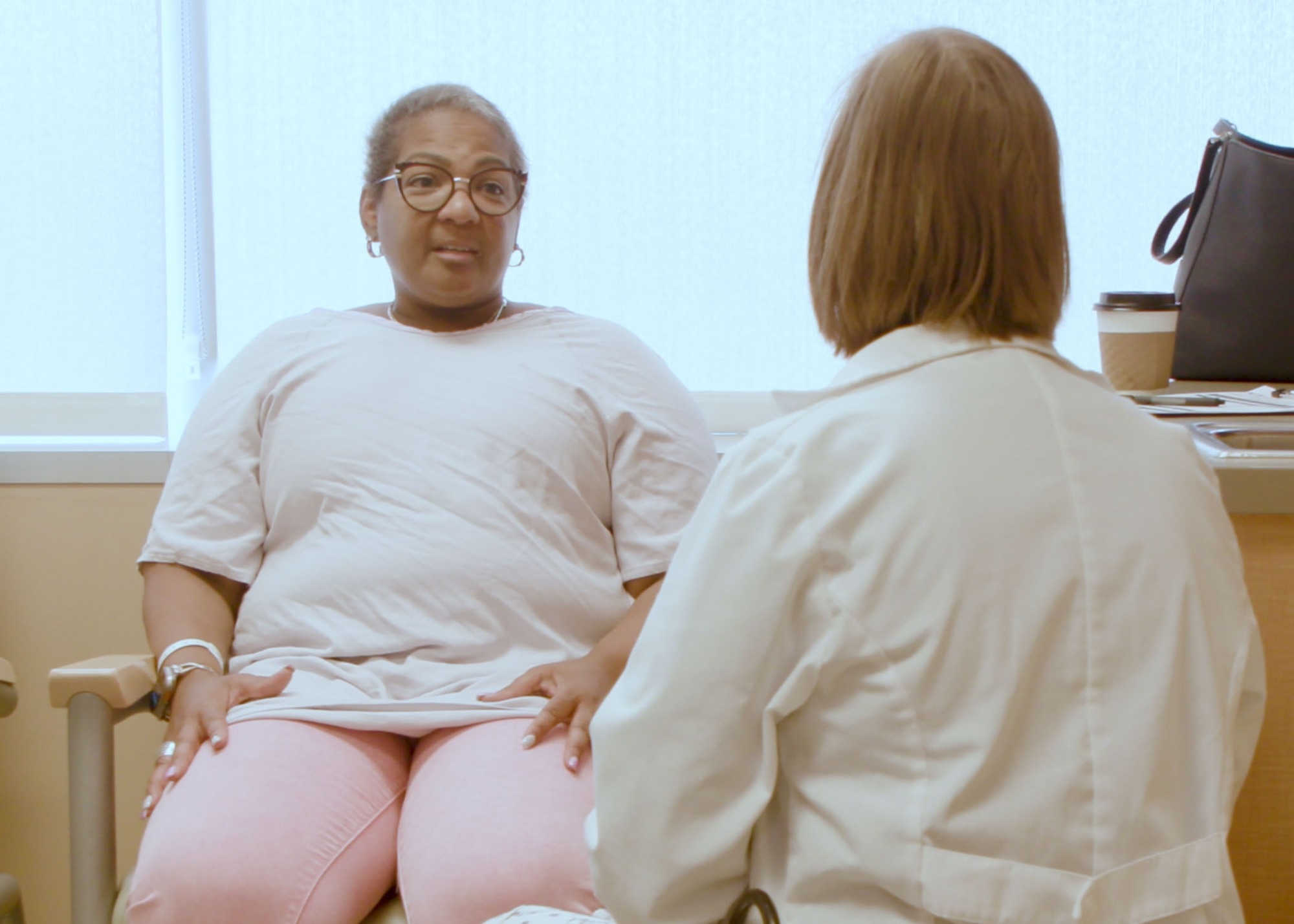 Ashley Pariser, MD, speaks with a patient at The Ohio State University Comprehensive Cancer Center—Arthur G. James Cancer Hospital and Richard J. Solove Research Institute about the subtle and lesser-known symptoms of breast cancer that women should be aware of. Image Credit: The Ohio State University Wexner Medical Center/OSUCCC