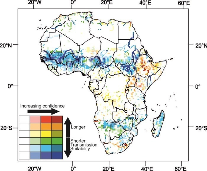 Novel model predicts climate change effects on malaria transmission in Africa